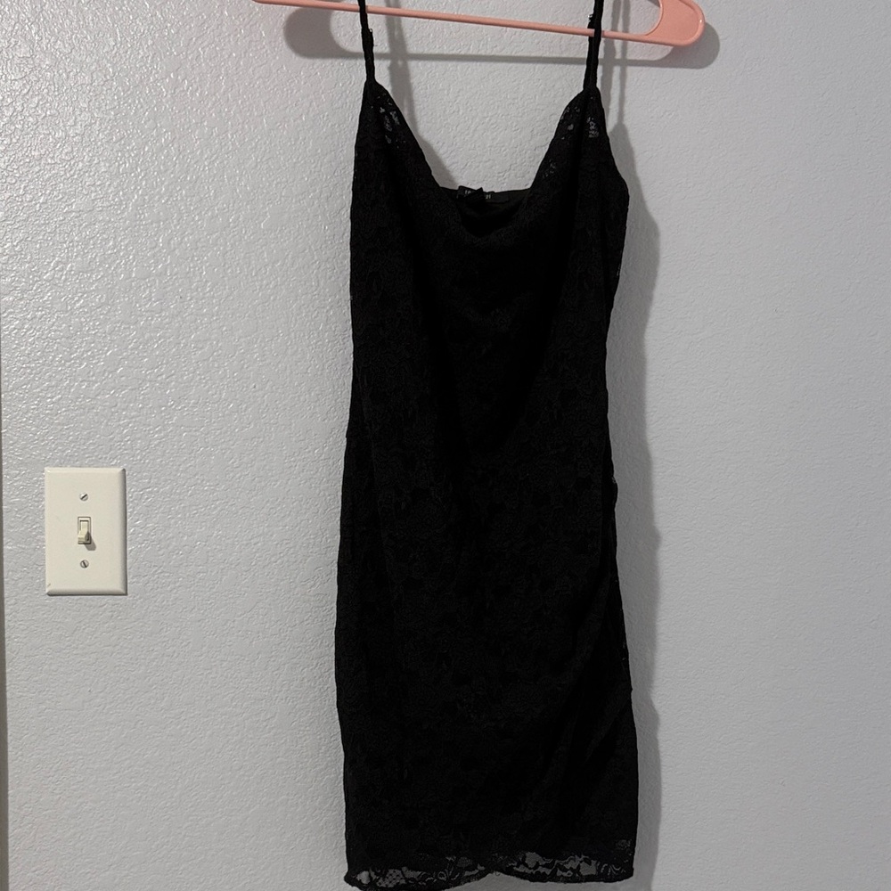 Forever 21 Black Lace Cowl Neck Dress